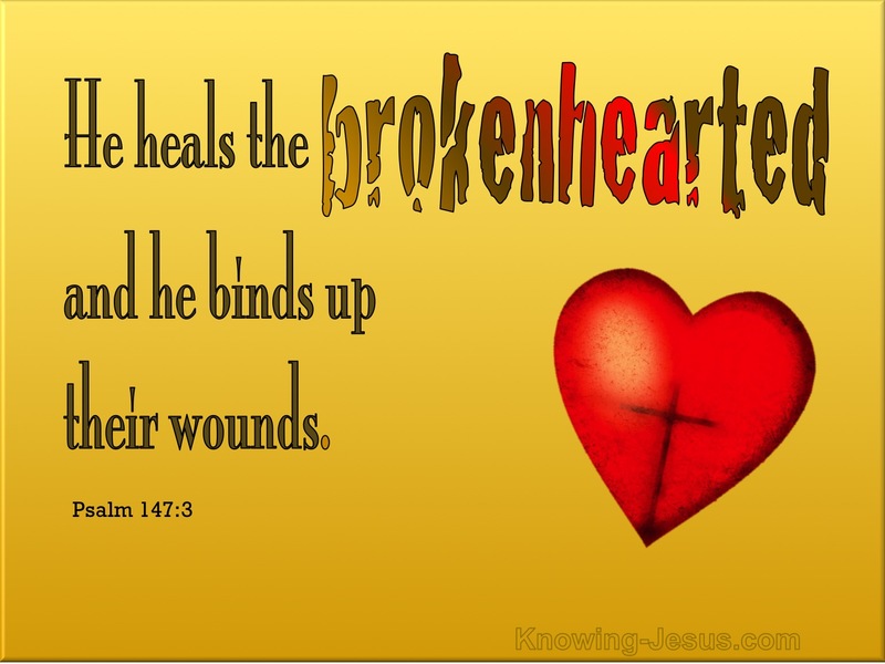 Psalm 147:3 He He Heals The Broken Heart (yellow)